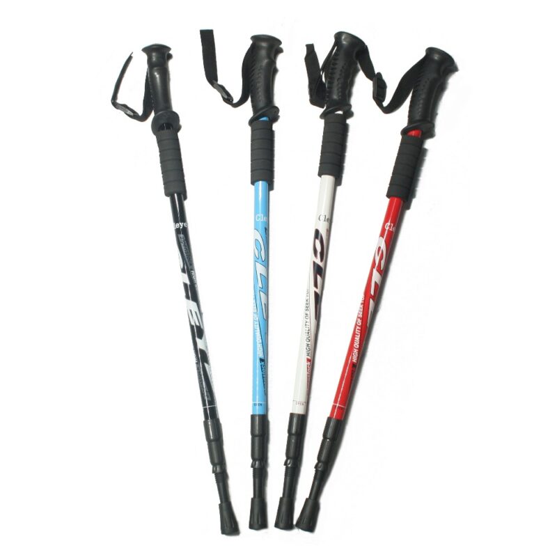 Walking Stick Accessories Trekking Aluminum Alloy Climbing Stick Telescopic Running Trail Cane Shockproof Hiking 2Pc/Pair 135CM - Image 2