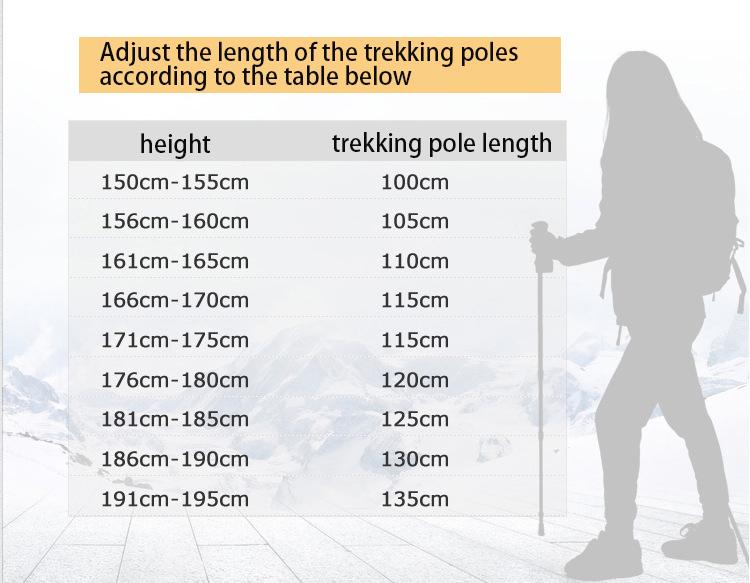 VILEAD 2 pcs 50-105cm Nordic Walking Stick Aluminum Alloy Adjustable Ultralight Outdoor Portable Travel Hiking Trekking Poles