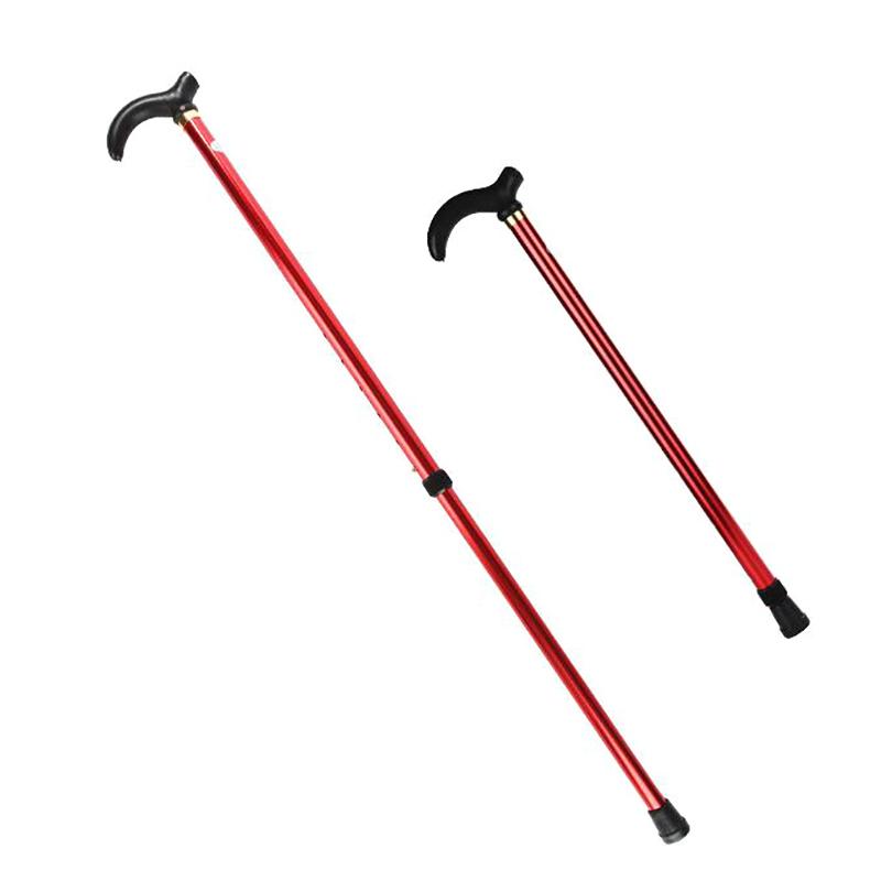 Adjustable Walking Stick 2 Section Stable Anti-Skid Crutch Old Man Hiking Cane