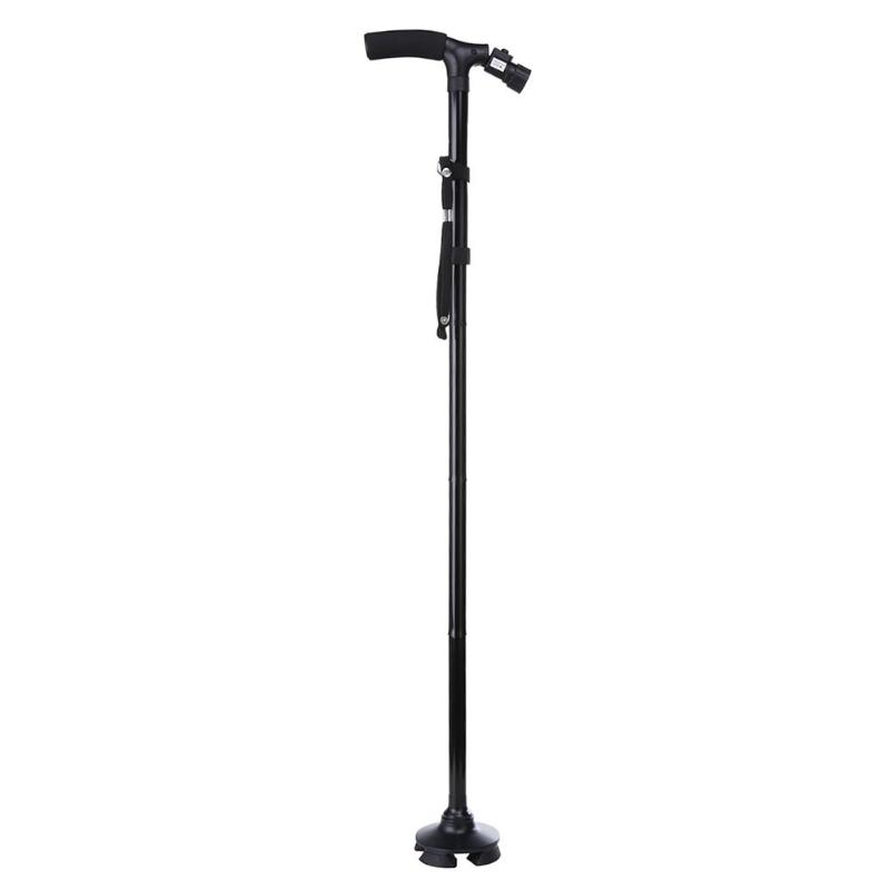 Outdoor Camping Stick with Elder LED Light Folding Telescopic Trekking Poles Hiking Cane Walking Stick Hiking Accessories