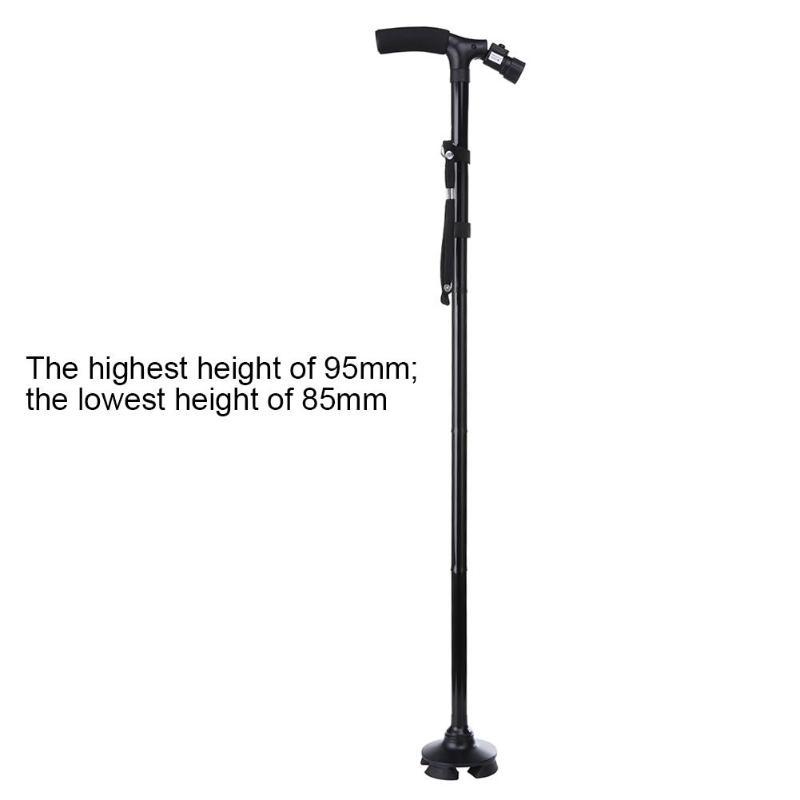 Outdoor Camping Stick with Elder LED Light Folding Telescopic Trekking Poles Hiking Cane Walking Stick Hiking Accessories
