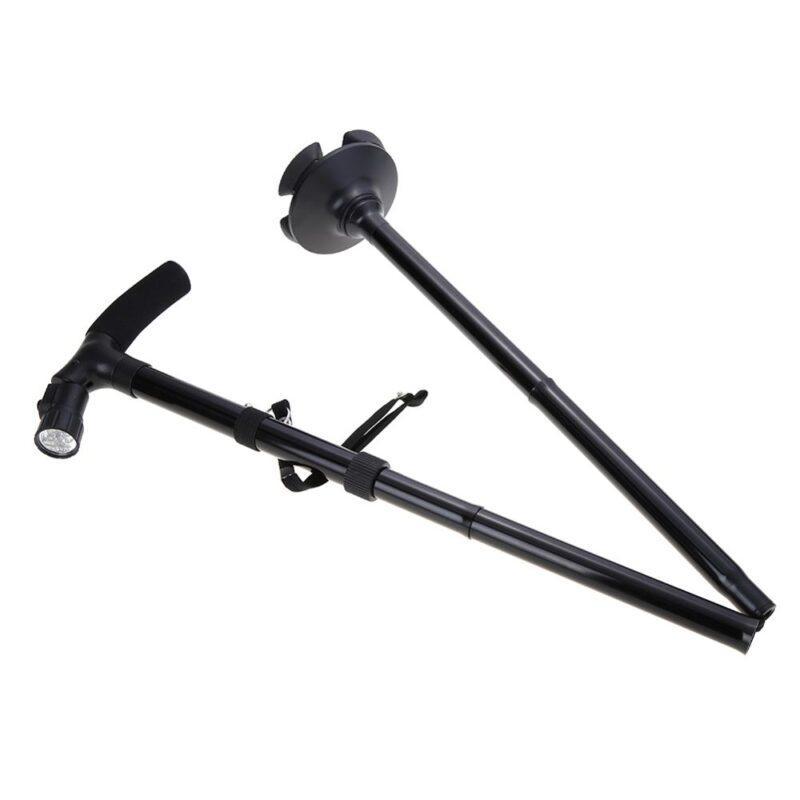 LED Light Cane Outdoor Camping Stick With Elder Folding Telescopic Trekking Poles Hiking Cane Walking Stick Hiking Accessories - Image 4