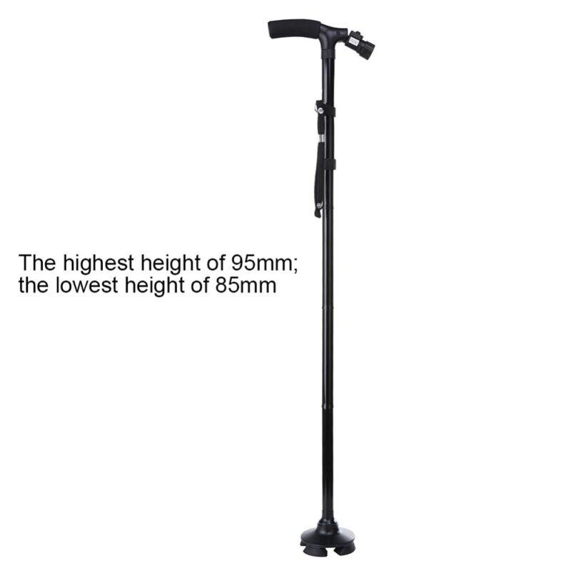 LED Light Cane Outdoor Camping Stick With Elder Folding Telescopic Trekking Poles Hiking Cane Walking Stick Hiking Accessories - Image 2