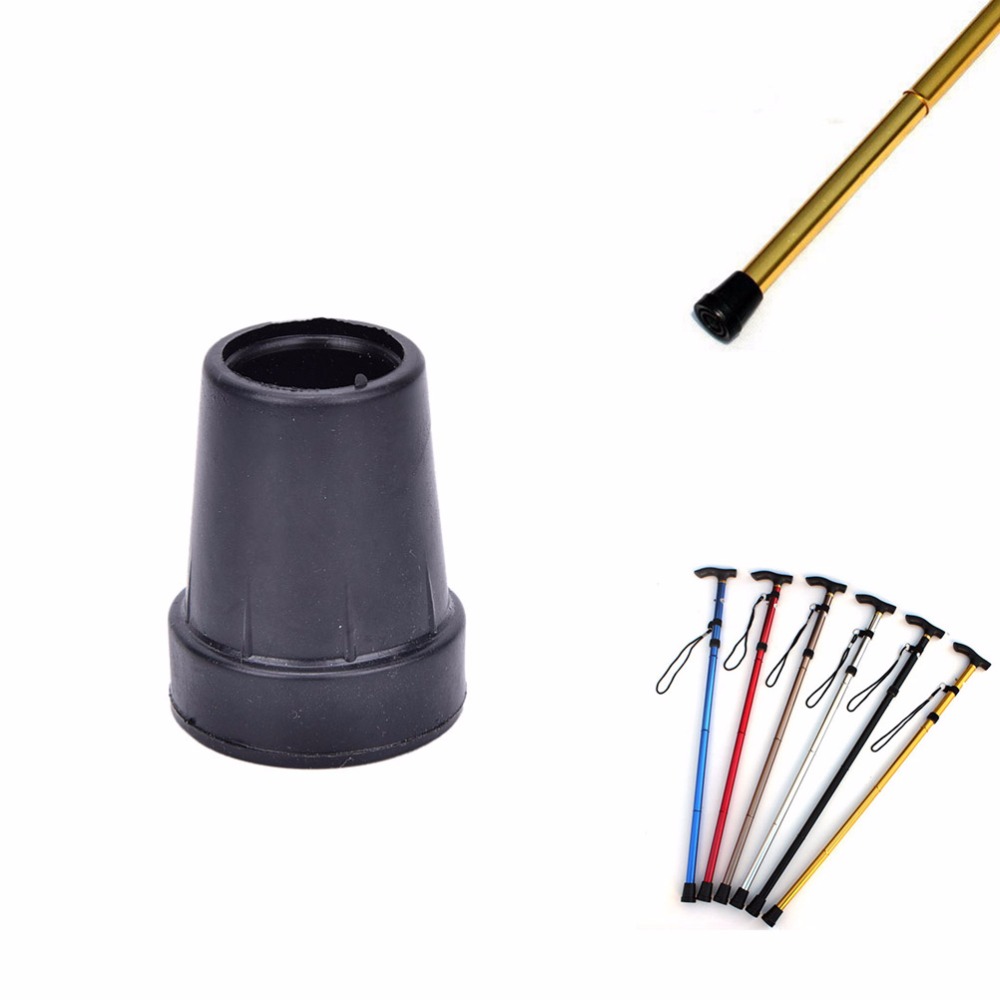 1pc 19mm Rubber Walking Hiking Stick End Cover Tips Cane Crutch Pad Rubber Heavy Duty Metal Ferrule End Bottom