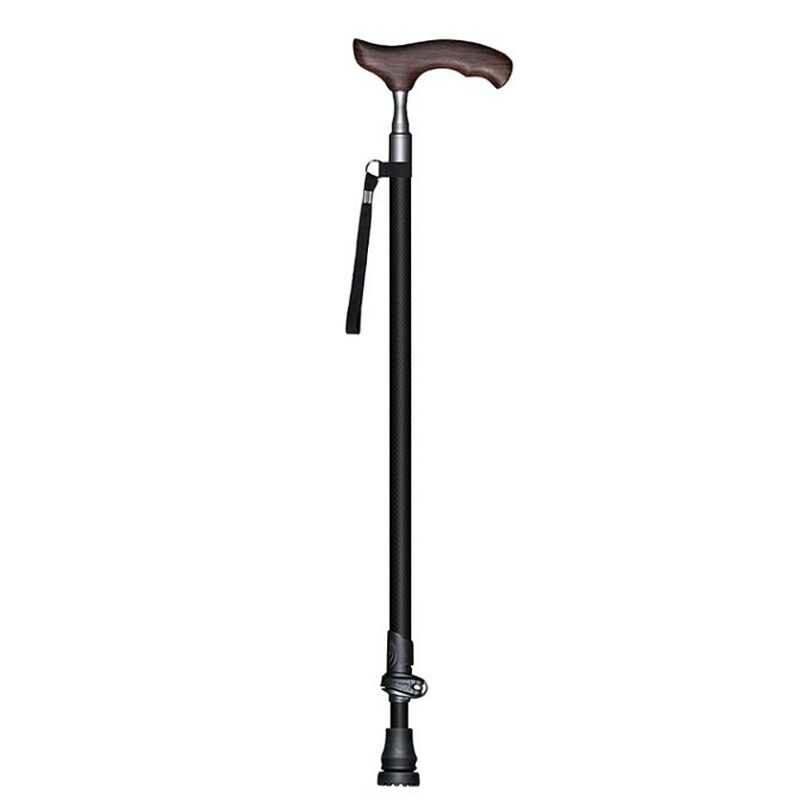 Elderly Lightweight Walking Cane Carbon Fiber Stick Adjustable With Comfortable T-Handle Quick Lock Parents Gift 1 Piece