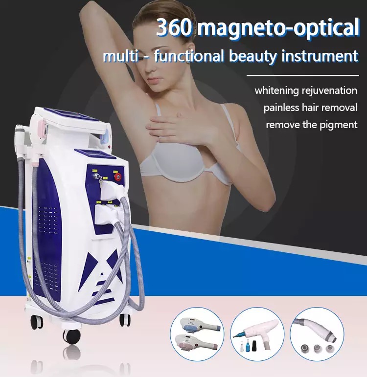 4 In 1 ND YAG Laser Machine SHR OPT IPL Elight Hair Removal Device Tattoo Removal Beauty Machine