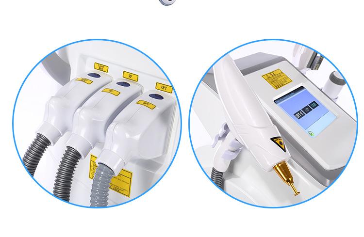 Factory Price IPL SR / RF / Elight / ND Yag Laser for Black Carbon Wrist Skin Peeling Hair Removal and Tattoo Removal Machine