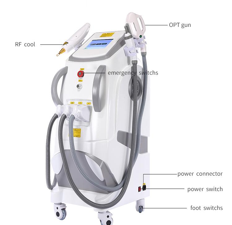 Factory Price IPL SR / RF / Elight / ND Yag Laser for Black Carbon Wrist Skin Peeling Hair Removal and Tattoo Removal Machine