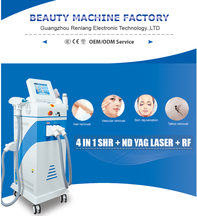 Factory Price 4 in 1 IPL 360 Magneto RF ND Yag Black Carbon Wrist Laser Skin Peel Hair Removal and Removal Tattoo Machine