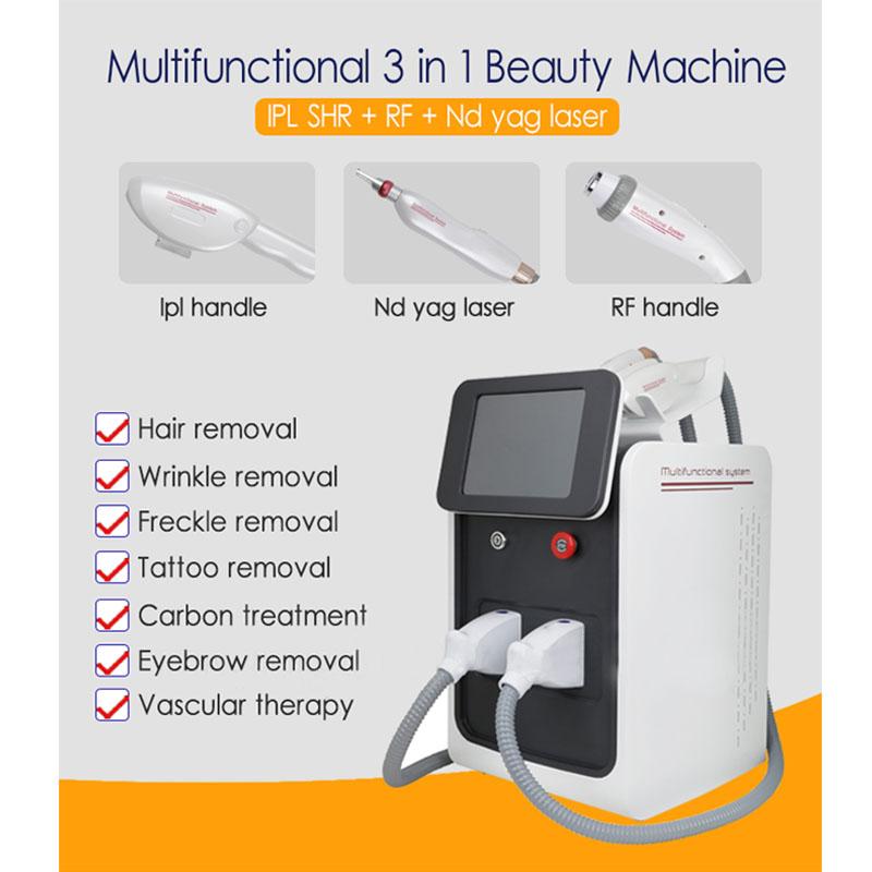 2022 Professional 3 in 1 OPT + IPL + Rf + Nd YAG Permanent Laser Tattoo Removal Facial Rejuvenation Rejuvenation Laser Hair Remo