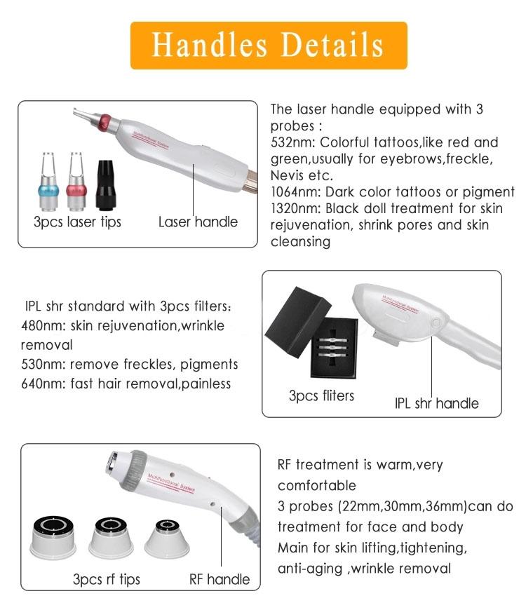 2022 Professional 3 in 1 OPT + IPL + Rf + Nd YAG Permanent Laser Tattoo Removal Facial Rejuvenation Rejuvenation Laser Hair Remo