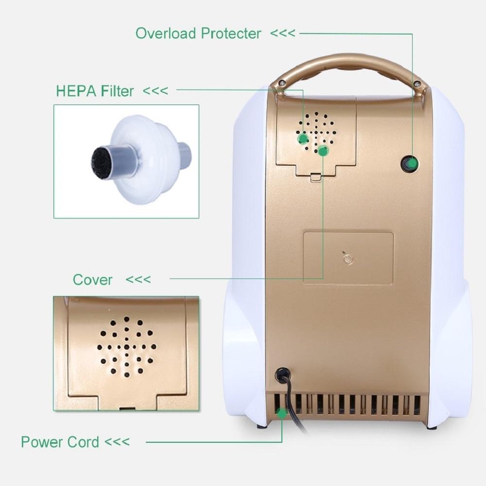 24hours Continuous Portable Oxygen Concentrator Household Oxygen Generator Oxygen Machine Battery O2 Bar Respirator