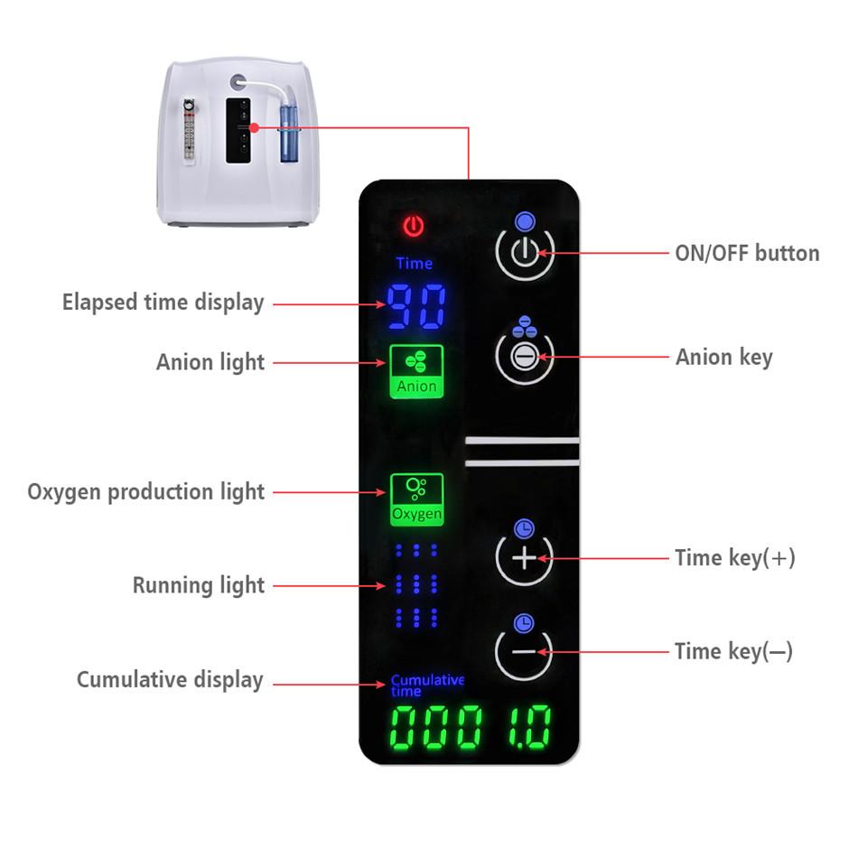 AUPORO 1-6L/Min Oxygen Making Machine Oxygen Concentrator For Home Travel Use Air Purifiers 220/110V