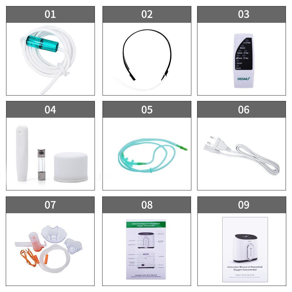 NEW DE-Q1W 1L-8L Home Care Oxygene Concentrator Portable Lightweight Nebulizer Low Operation Noise Oxygen Generator Machine