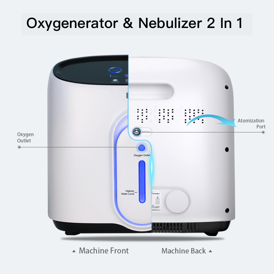 NEW DE-Q1W 1L-8L Home Care Oxygene Concentrator Portable Lightweight Nebulizer Low Operation Noise Oxygen Generator Machine