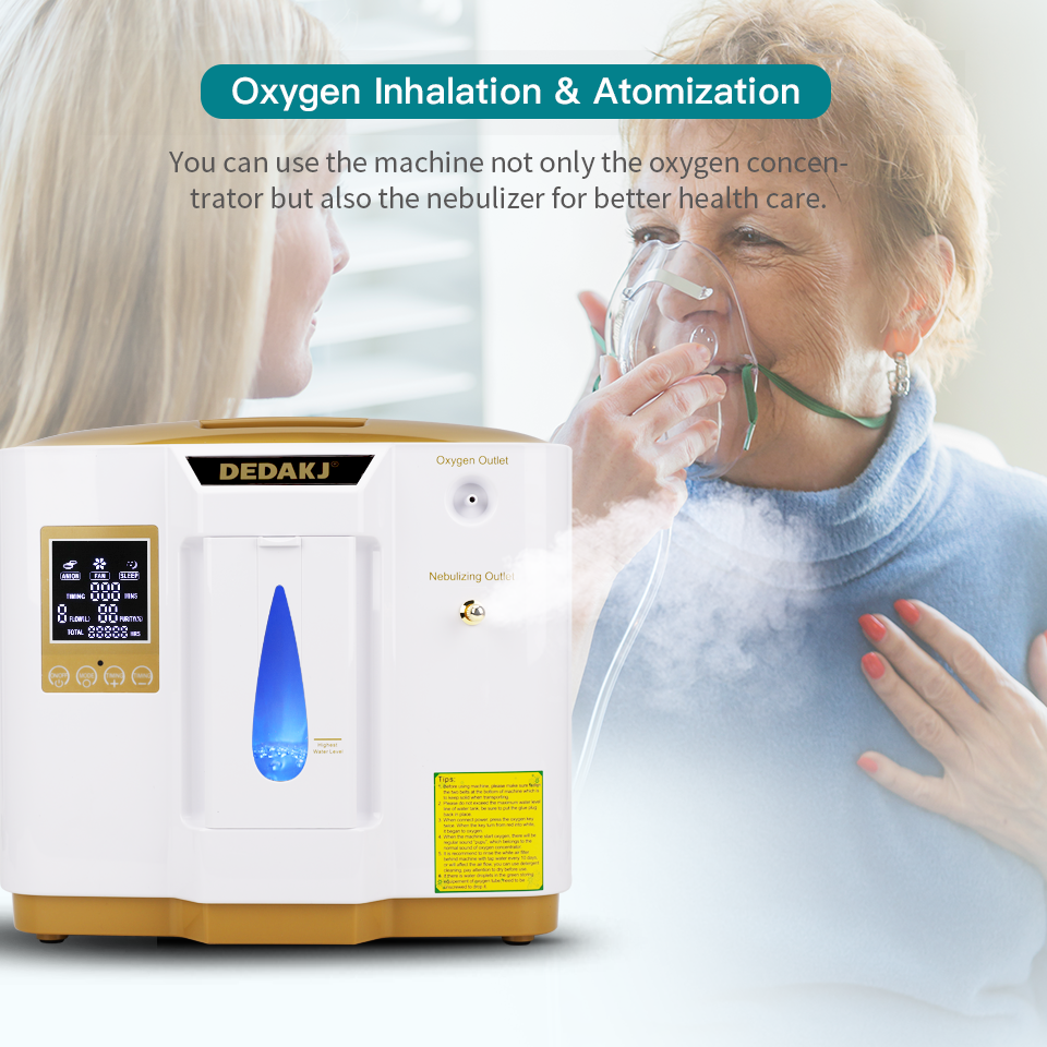 DE-1LW Portable Oxygen Concentrator Nebulizer 93% Concentration Household Oxygen Generator Anion Function Oxygene Machine