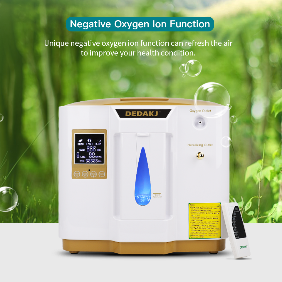 DE-1LW Portable Oxygen Concentrator Nebulizer 93% Concentration Household Oxygen Generator Anion Function Oxygene Machine