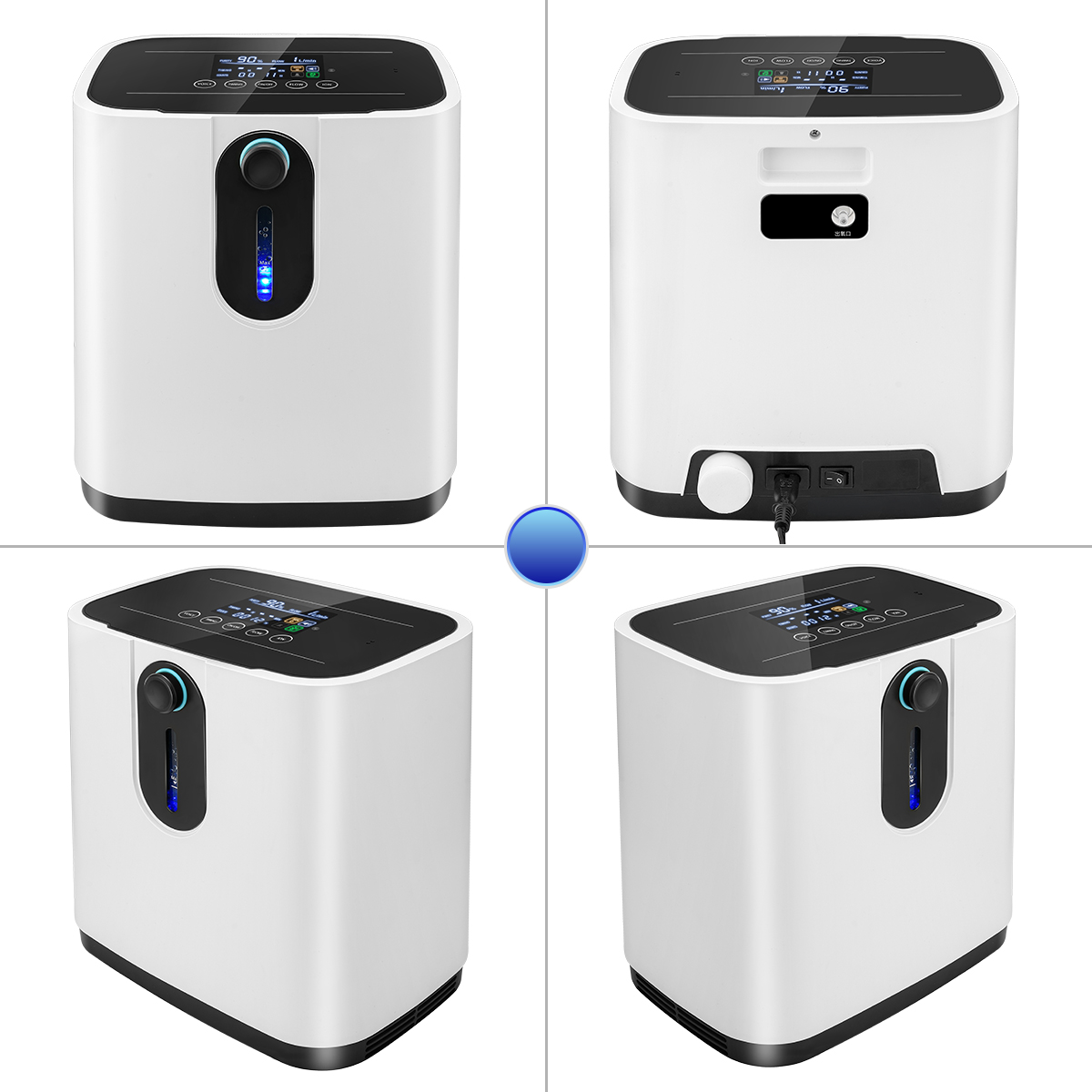 AUPORO 93% Oxygen Concentrator 1-7L/min Adjustable Oxygen Machine Without Battery Air Purifier AC110V 220V