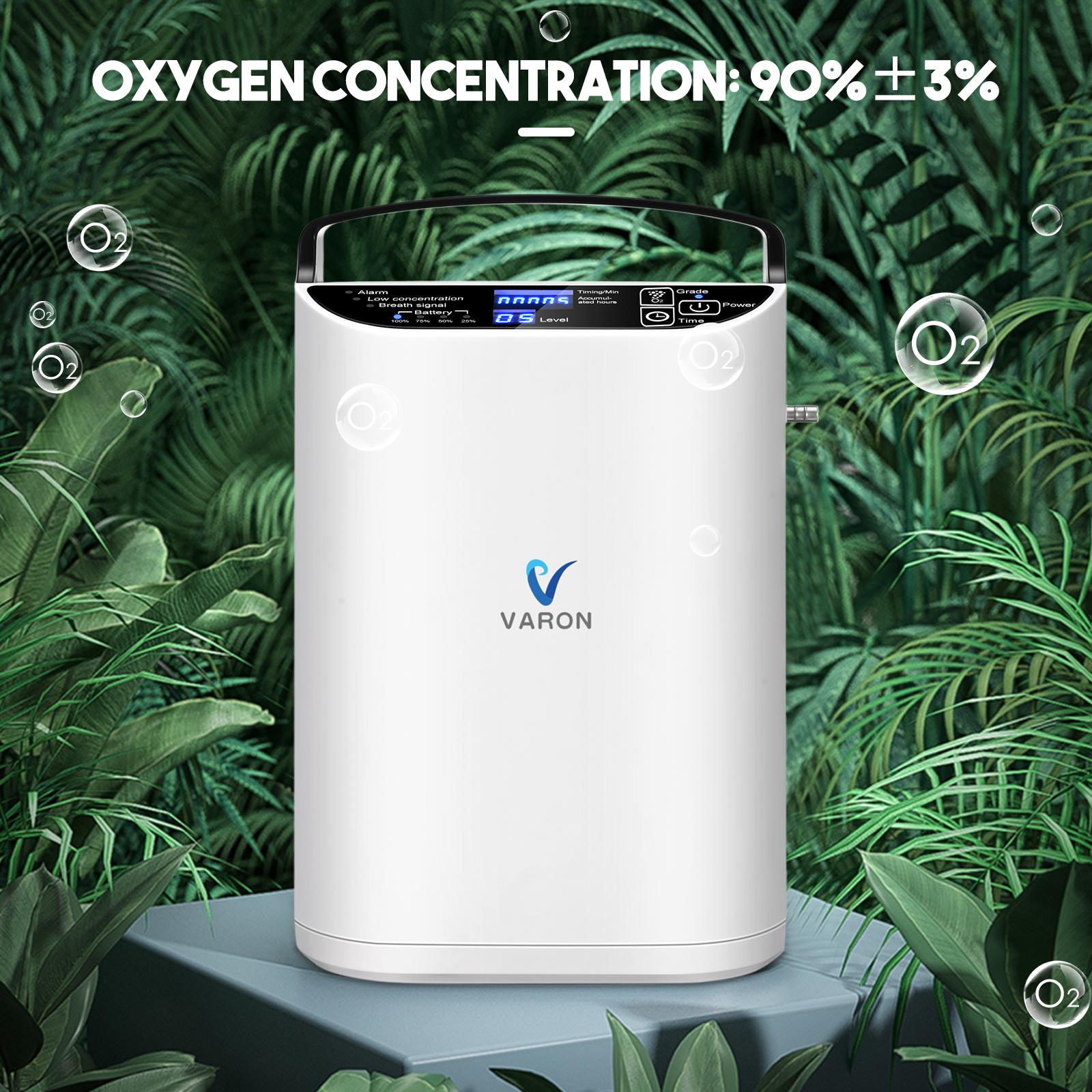 VARON Portable 5L Oxygen Concentrator 93% High concentration Oxygent Concentrator Oxygene Making Machine for Home and Travel