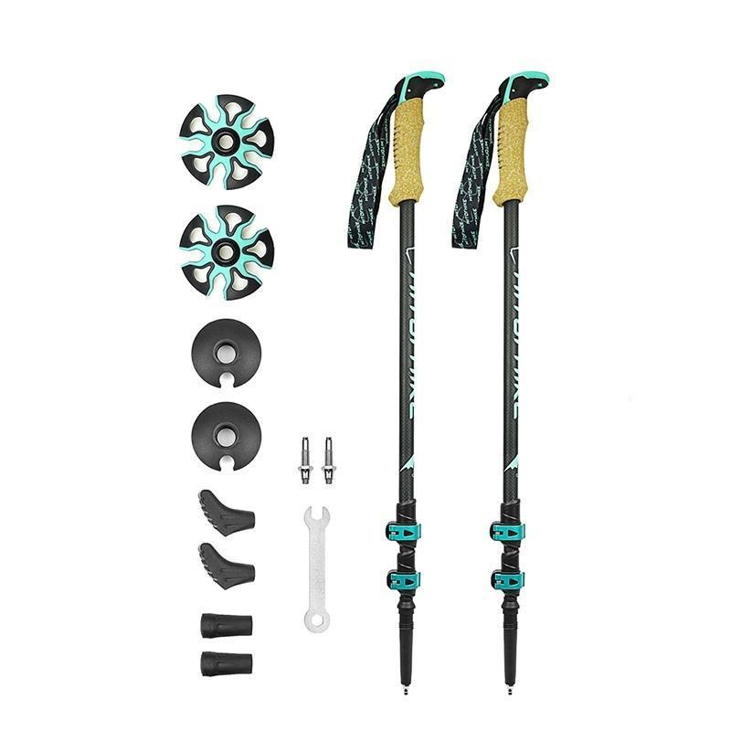 Hitorhike/Homful 195g/pc carbon fiber external quick lock Trekking poles hiking Collapsible stick nordic walking stick Crutch