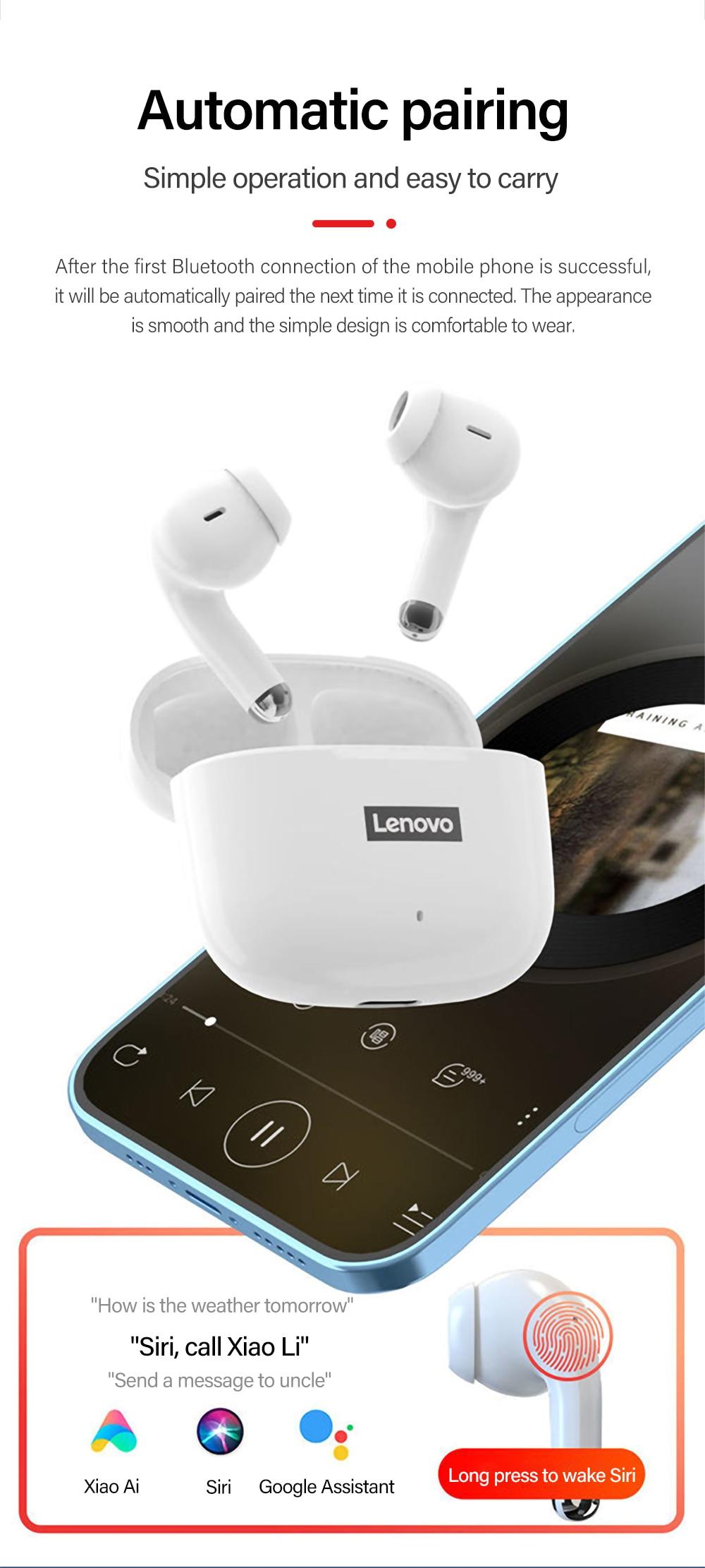 Original Lenovo LP40 Pro TWS Earphones Wireless Bluetooth 5.1 Sport Noise Reduction Headphones Touch Control 500mAH 2022 New