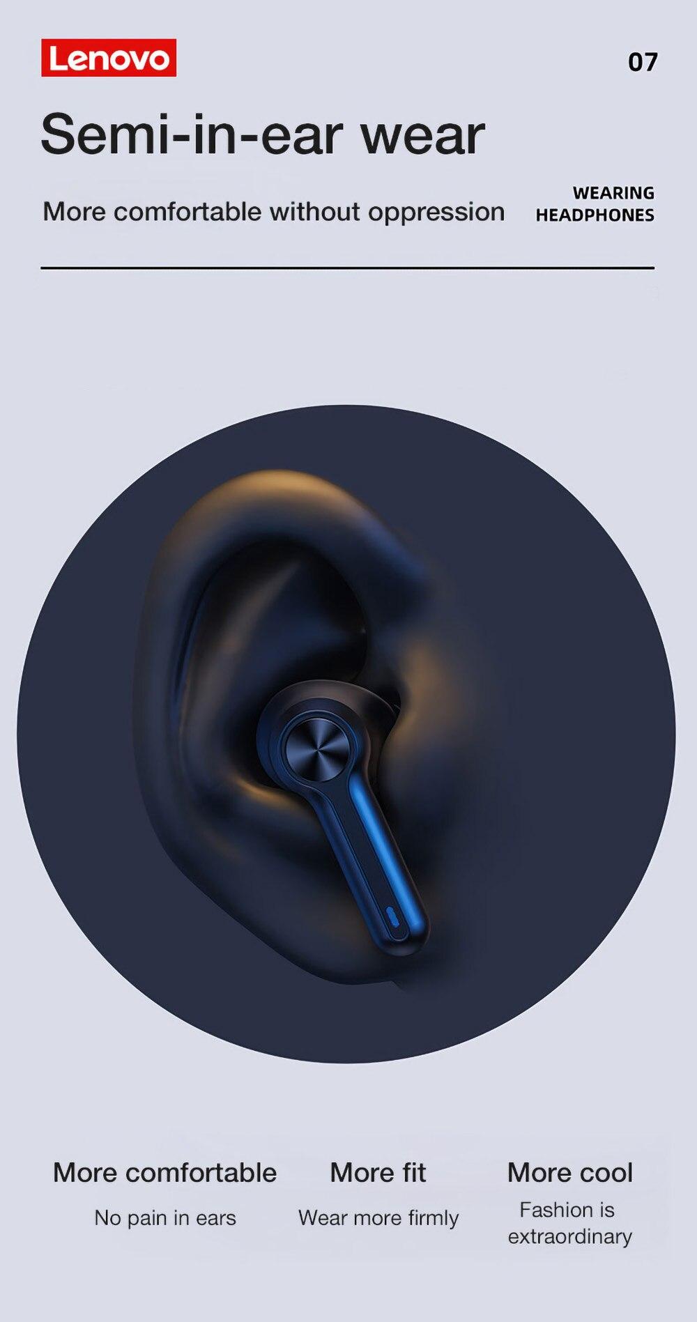 Lenovo LP3 Pro Earphones TWS Bluetooth 5.0 Wireless HIFI Music Headset Display 1200mAh Battery Headphones Gaming Earbuds