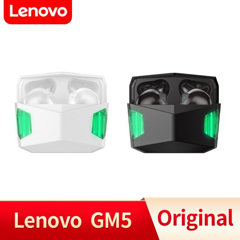 Lenovo GM5 TWS True Wireless Earbuds Bluetooth 5.0 Earphones In-Ear 3D Stereo Gaming Headset Sports Waterproof HIFI Noise Reduction Headphone with Mic