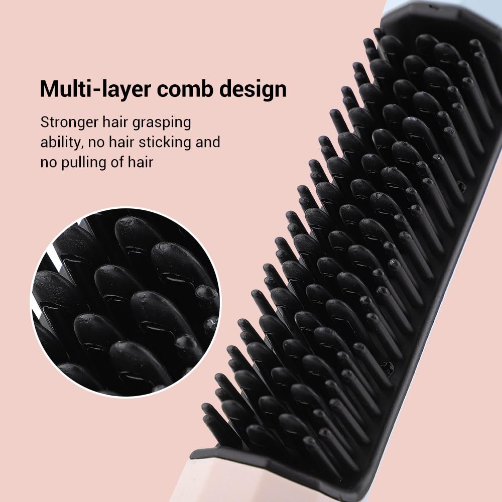 New Wireless Professional Hair Straightener Curler Comb Fast Heating Negative Ion Straightening Curling Brush Styling Tools