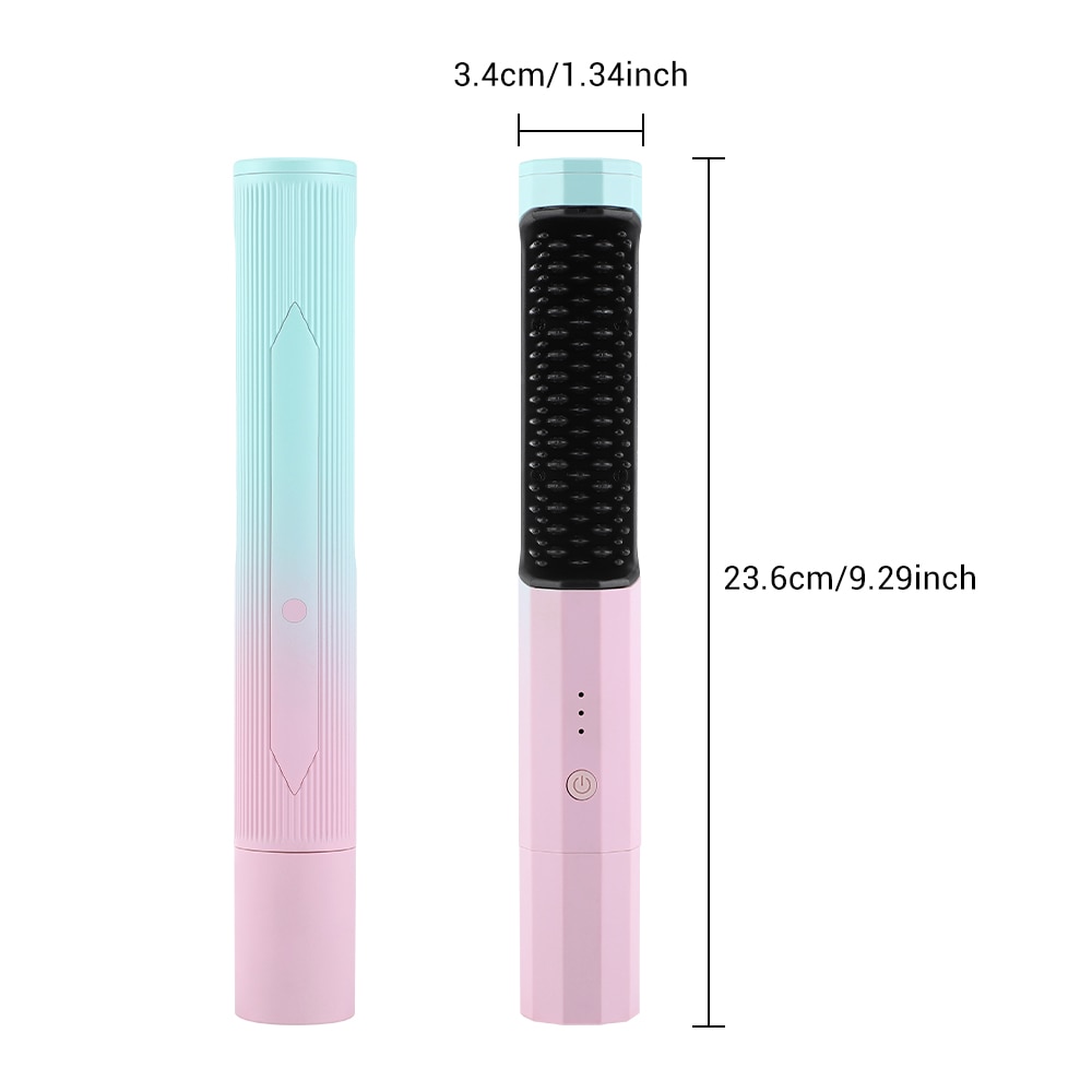 2 in 1 Hair Straightener Brush Professional Hot Comb Straightener for Wigs Hair Curler Heating Straightener Comb Styling Tools