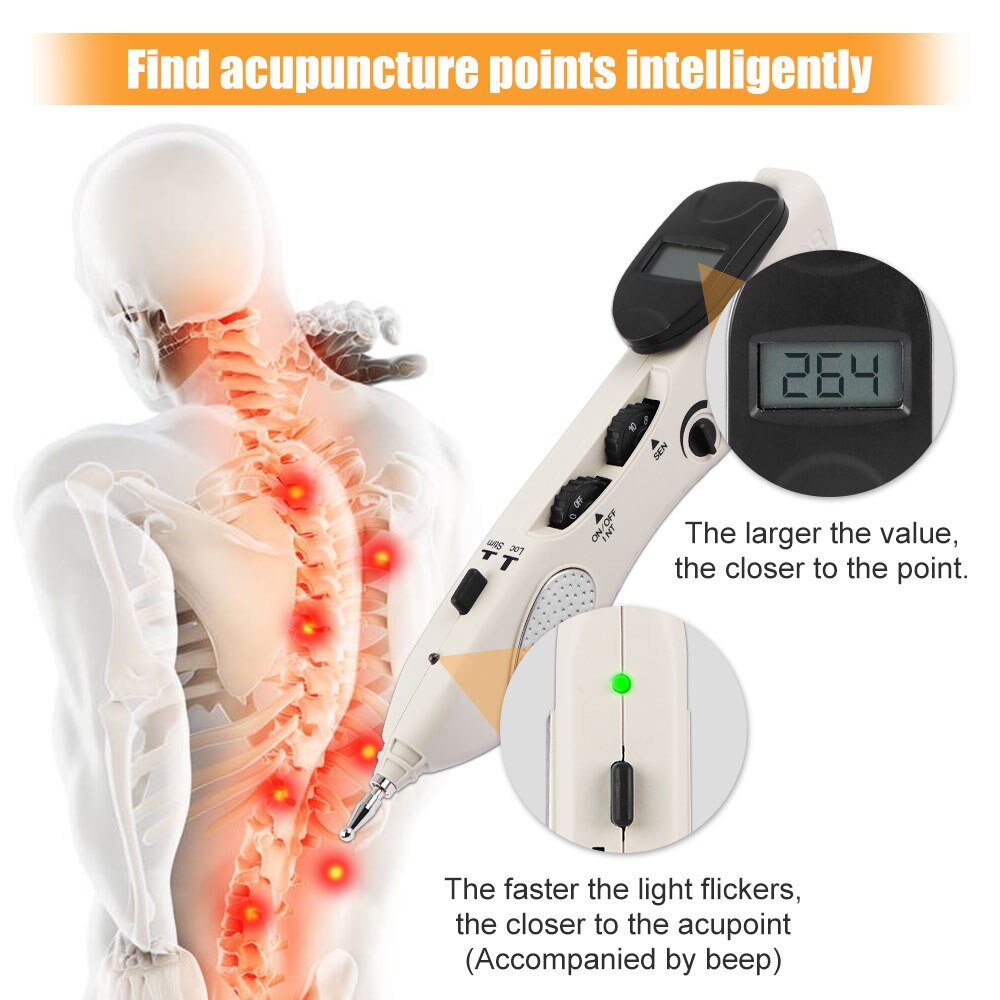 Electronic Acupuncture Pen Tens Point Detector Acupuntura Massage Pain Therapy Acupuncture Meridian Energy Pen Muscle Stimulator