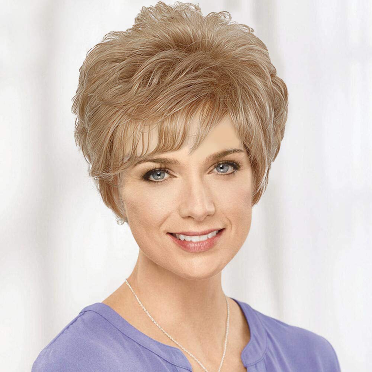 JOY&BEAUTY Short Bob Wavy Wig for Women Synthetic Silver Gray Wigs for Party or Daily Use Heat Resistant Hairstyle wigs