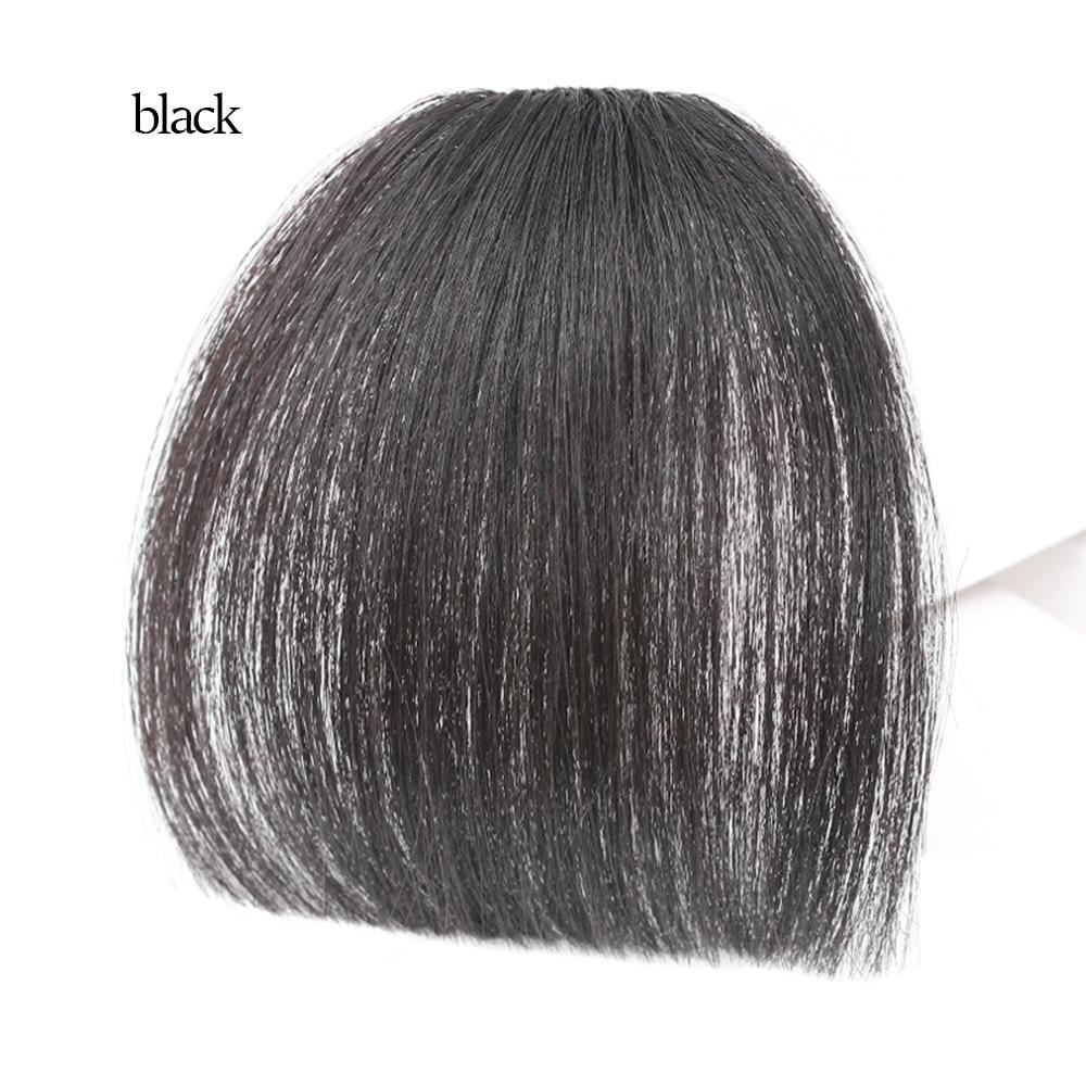 MyDiva Synthetic Air Bangs Heat Resistant Hairpieces Hair Women Natural Short Black Brown Bangs Hair Clips For Extensions