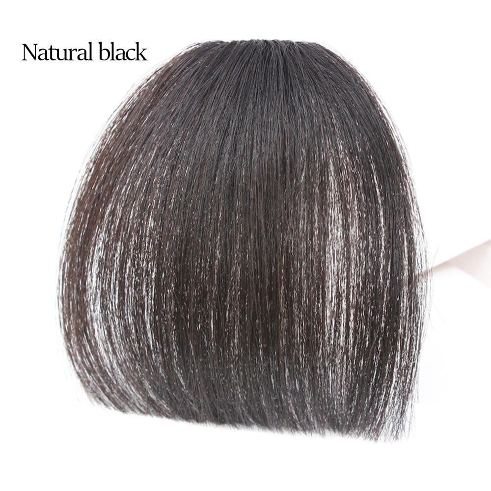 MyDiva Synthetic Air Bangs Heat Resistant Hairpieces Hair Women Natural Short Black Brown Bangs Hair Clips For Extensions