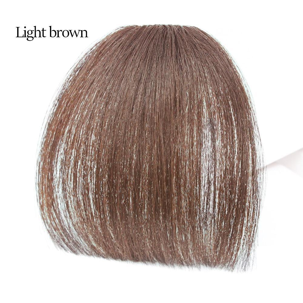 MyDiva Synthetic Air Bangs Heat Resistant Hairpieces Hair Women Natural Short Black Brown Bangs Hair Clips For Extensions