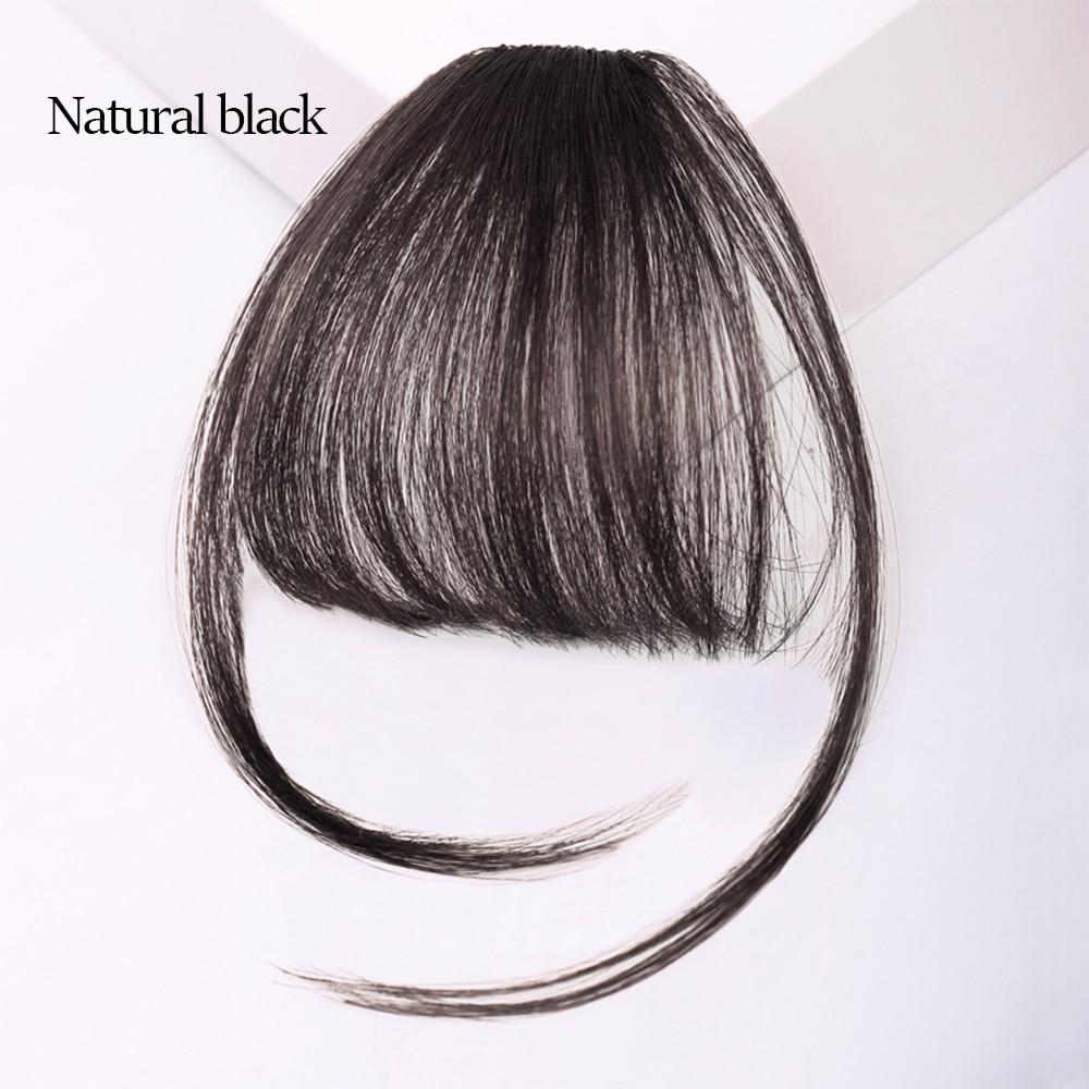 MyDiva Synthetic Air Bangs Heat Resistant Hairpieces Hair Women Natural Short Black Brown Bangs Hair Clips For Extensions