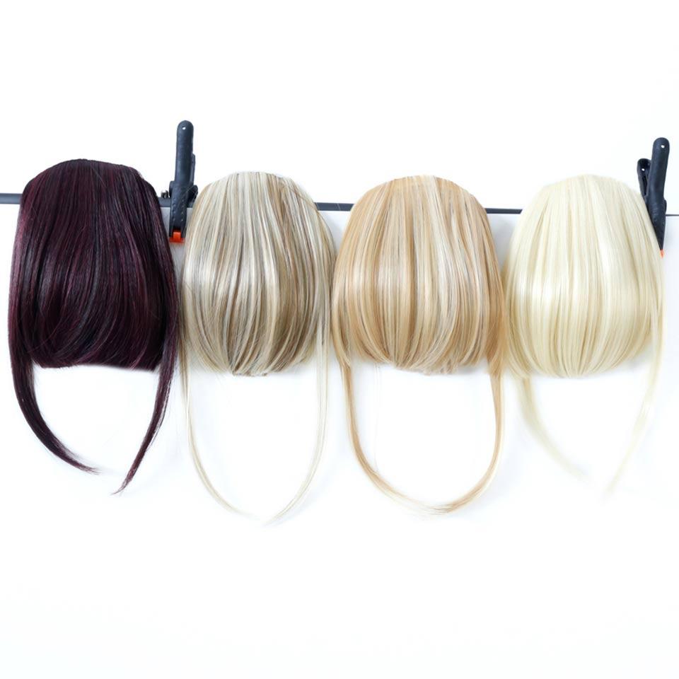 TALANG Clip In Hair Bangs Hairpiece Clip In Hair Extension Synthetic Hair Extension Blunt Bangs Fake Bangs For Women