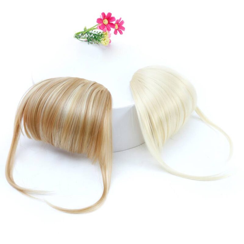 Clip In Thin Neat Bangs AS Remy in Human Hair Extensions Clip in on Fringe Front Hairpiece - Image 2