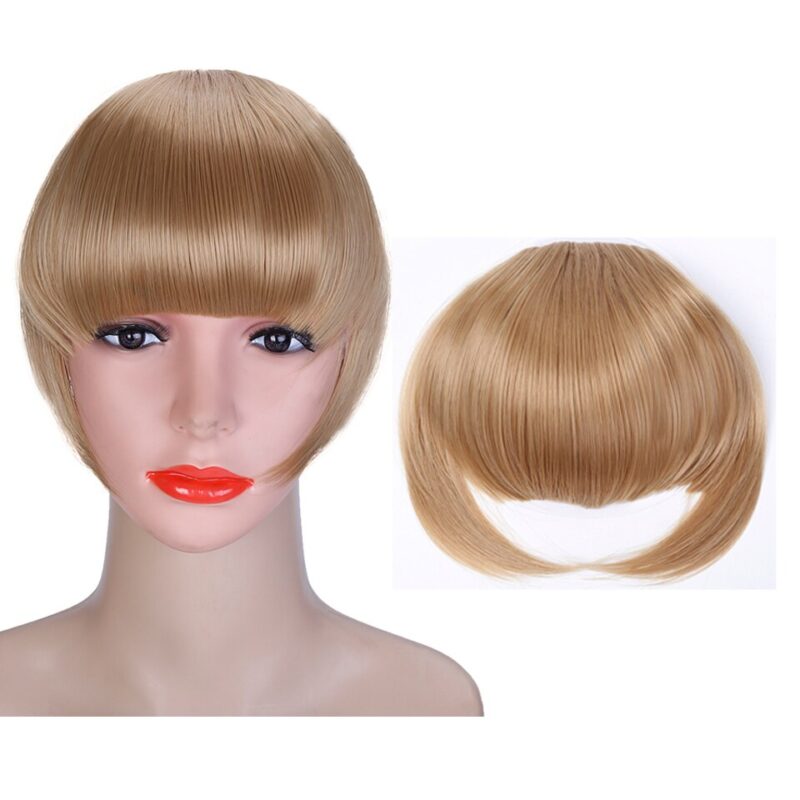 Clip In Thin Neat Bangs AS Remy in Human Hair Extensions Clip in on Fringe Front Hairpiece - Image 3