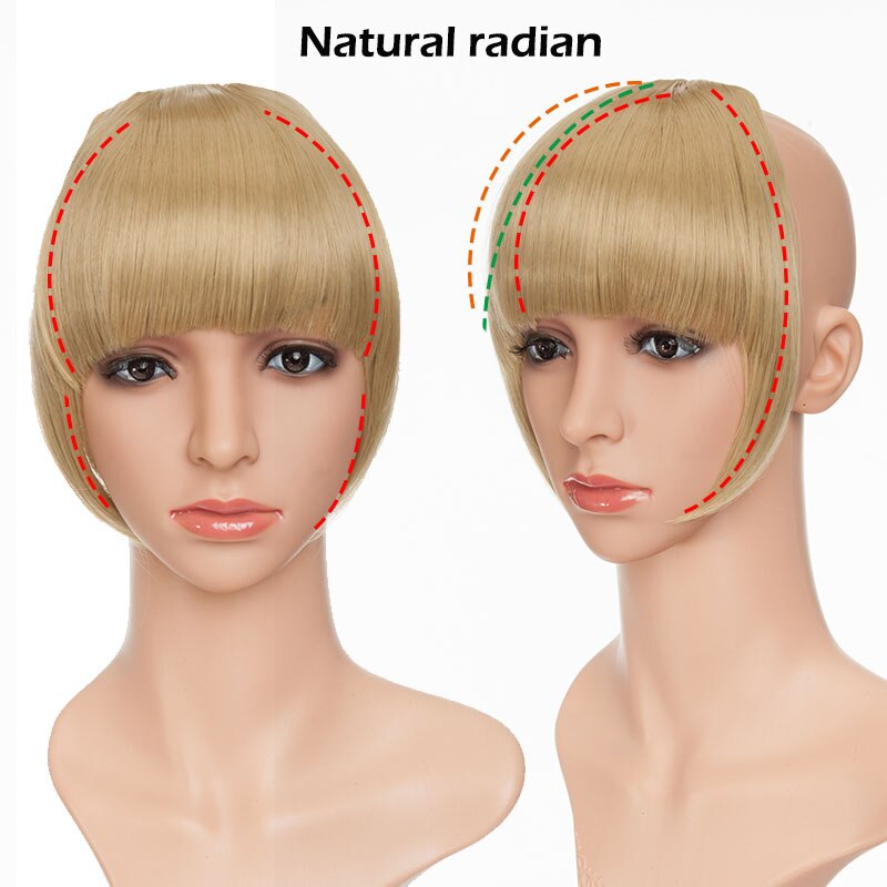 S-noilite Synthetic Natural Bang False Hair Bangs Black Brown Auburn Red Clip In On Hair Fringe Clip In Bangs For Women