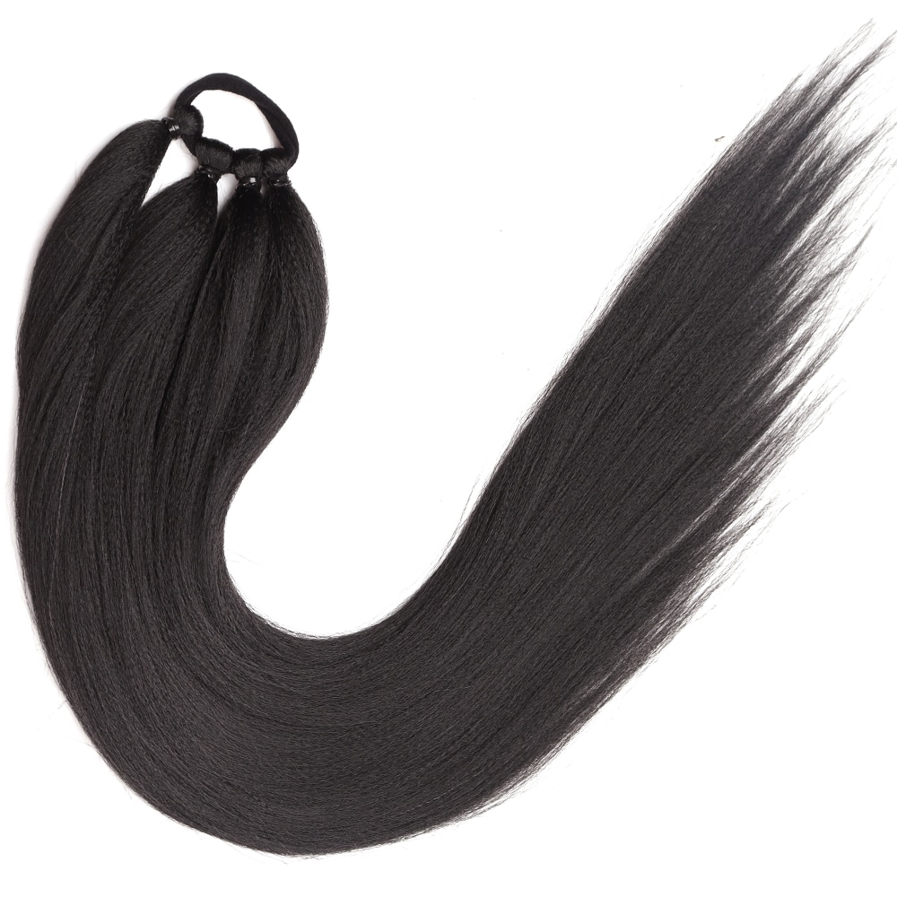 Synthetic Ponytail Extensions Boxing Braids HairPieces Wrap Around Chignon Rubber Band Hair Ring Black 26 Inch Ombre Braid DIY