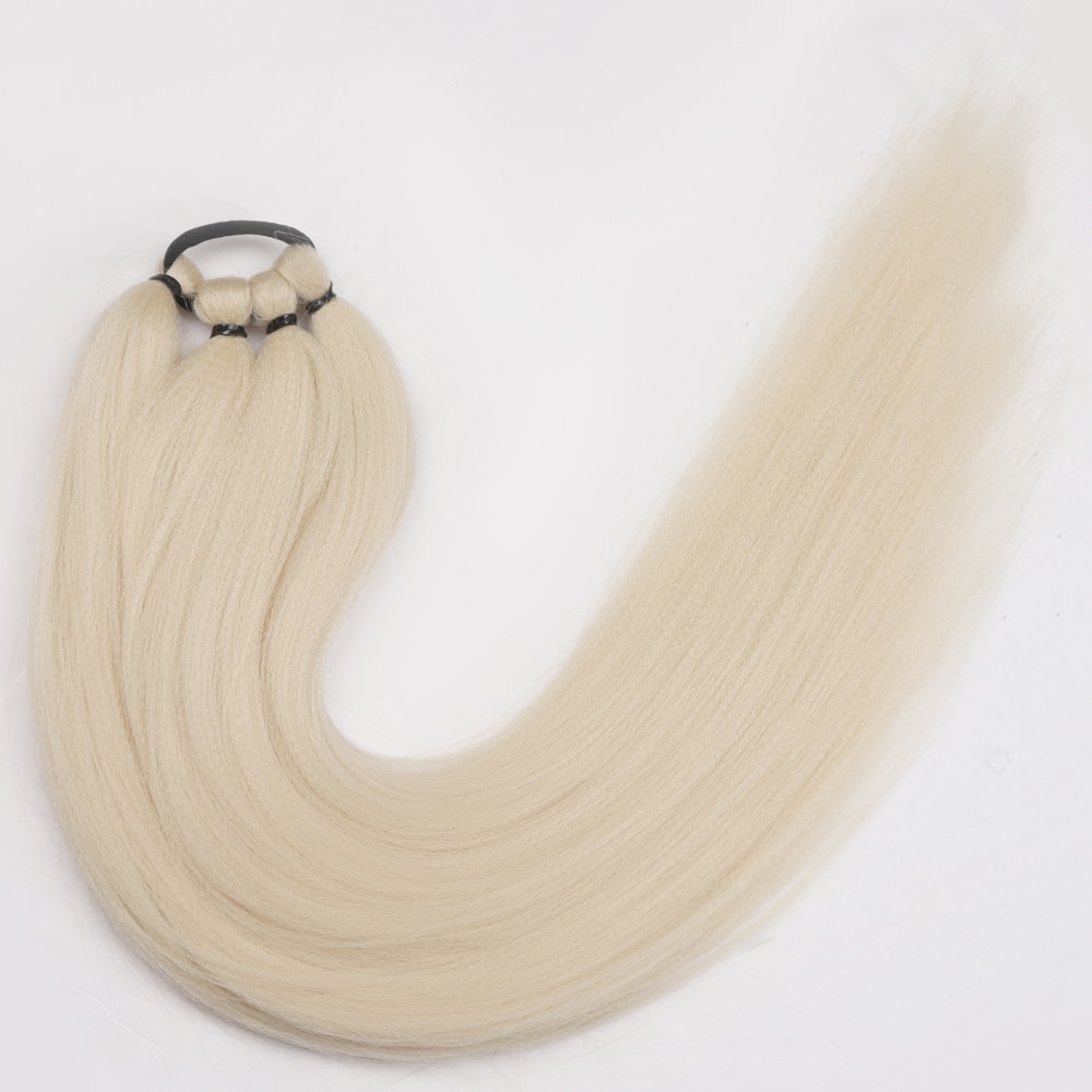 Synthetic Ponytail Extensions Boxing Braids HairPieces Wrap Around Chignon Rubber Band Hair Ring Black 26 Inch Ombre Braid DIY