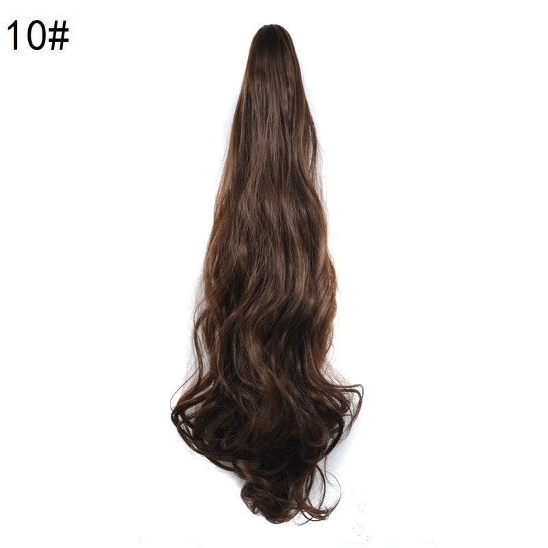 24inch Synthetic Multicolor Horsetail Extensions Very Long And Fluffy Wavy Heat Resistant For Women Curling Pieces