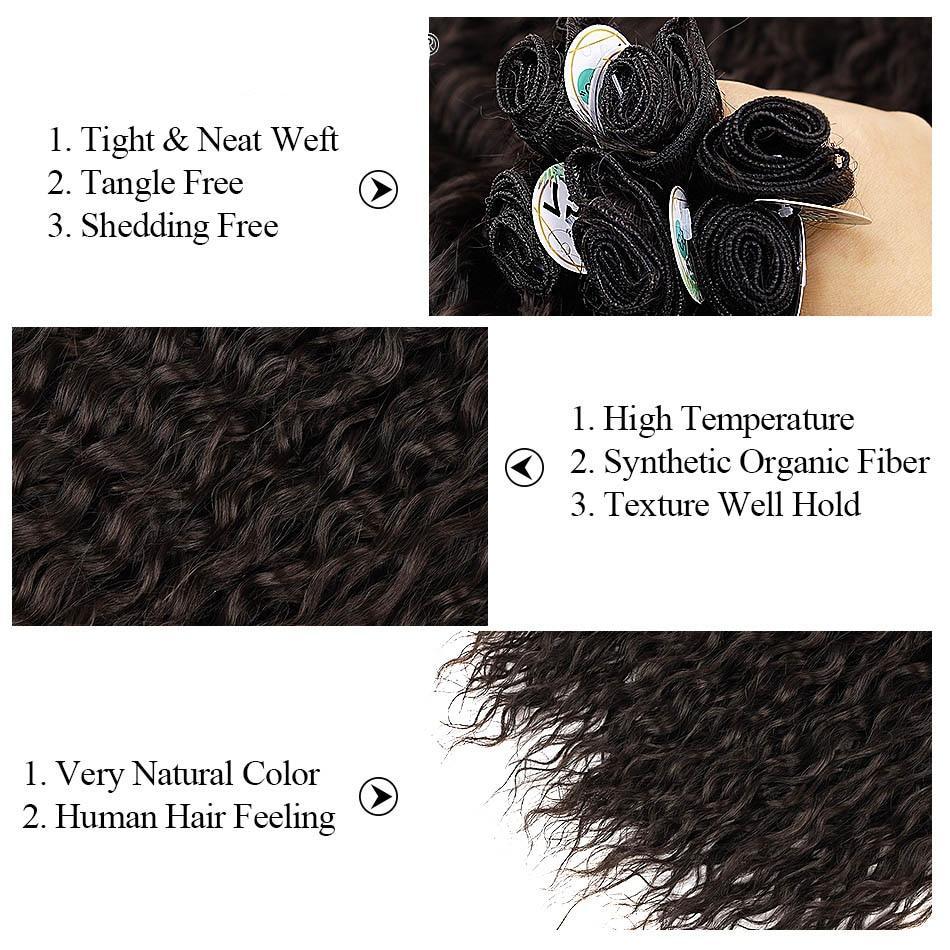 Synthetic Curly Hair Bundles Water Wave Hair Weave Anjo Plus Organic Ice Silk Hair Extensions High Quality Weaving YAKI BEAUTY