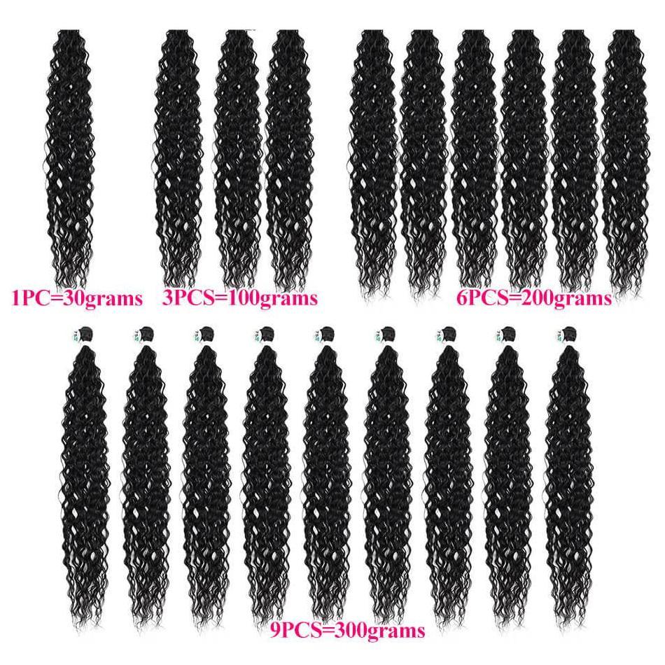 Synthetic Curly Hair Bundles Water Wave Hair Weave Anjo Plus Organic Ice Silk Hair Extensions High Quality Weaving YAKI BEAUTY