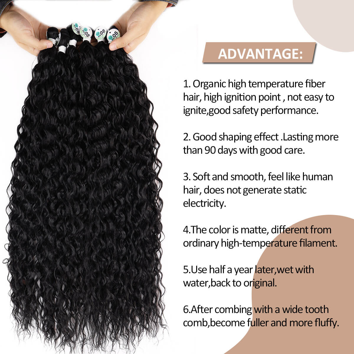 Curly Hair Bundles Water Wave Hair Weave Plus Organic Ice Silk Hair Extensions High Quality Weaving