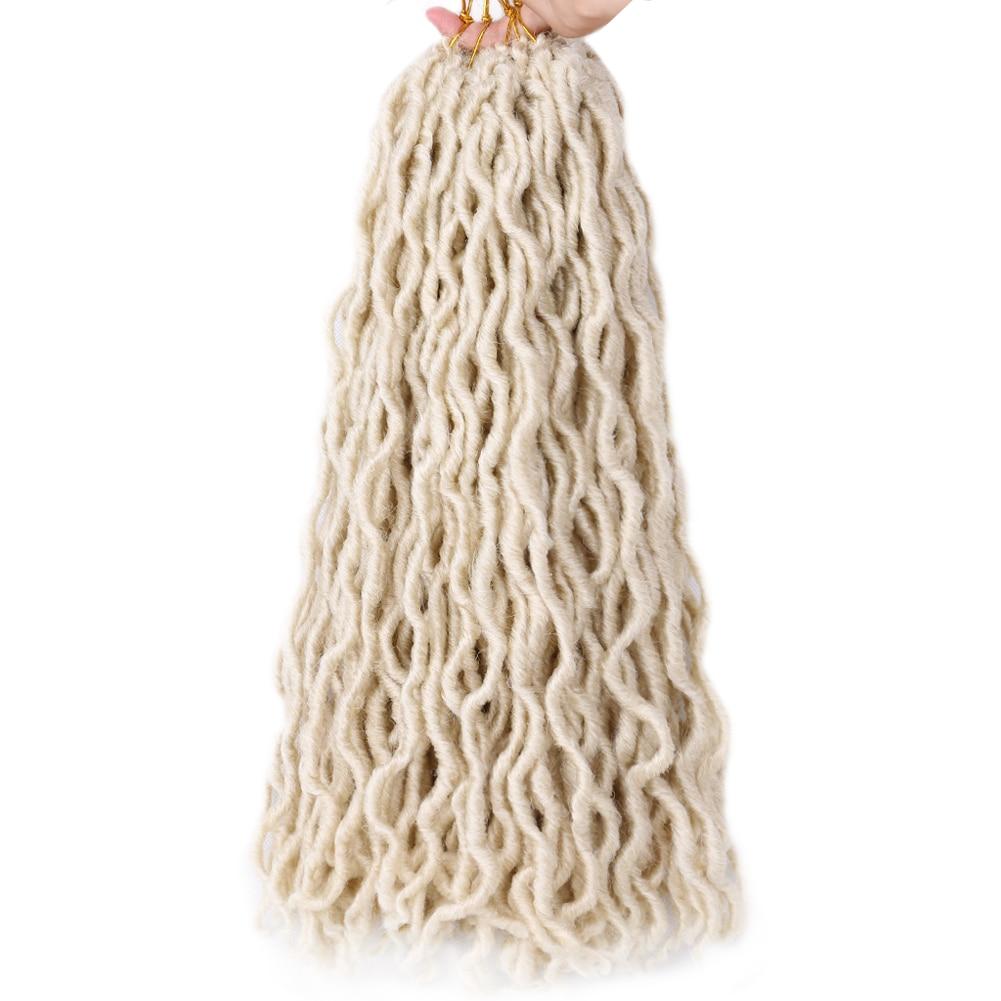 Gypsy Locs Synthetic Goddess Faux locs Crochet Hair Soft Braids Dreadlocks Curly Twist Braiding Hair for Women Black 15strands
