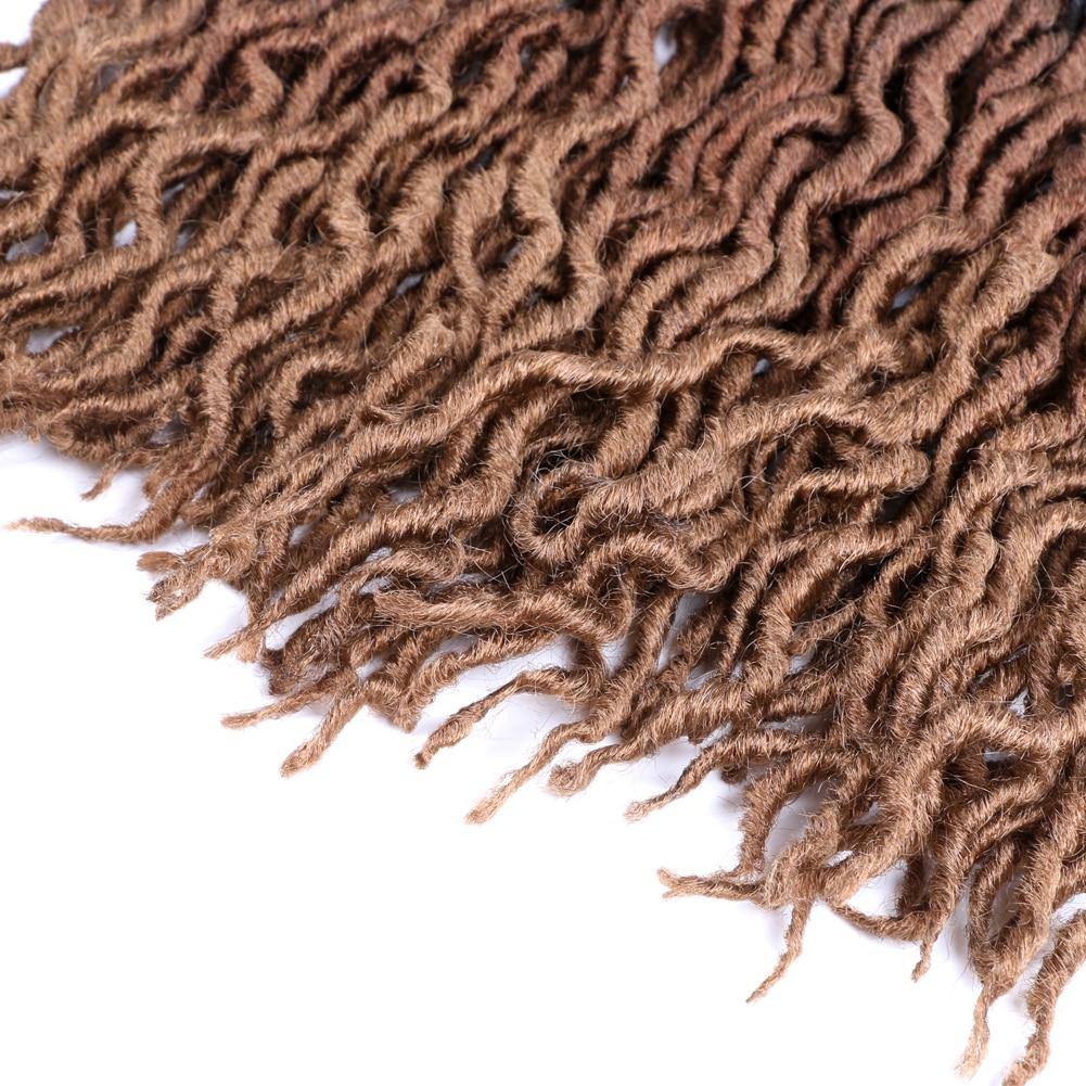 Gypsy Locs Synthetic Goddess Faux locs Crochet Hair Soft Braids Dreadlocks Curly Twist Braiding Hair for Women Black 15strands