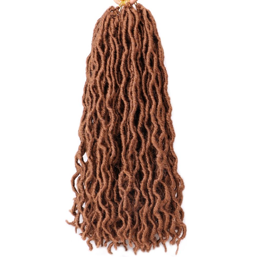 Gypsy Locs Synthetic Goddess Faux locs Crochet Hair Soft Braids Dreadlocks Curly Twist Braiding Hair for Women Black 15strands