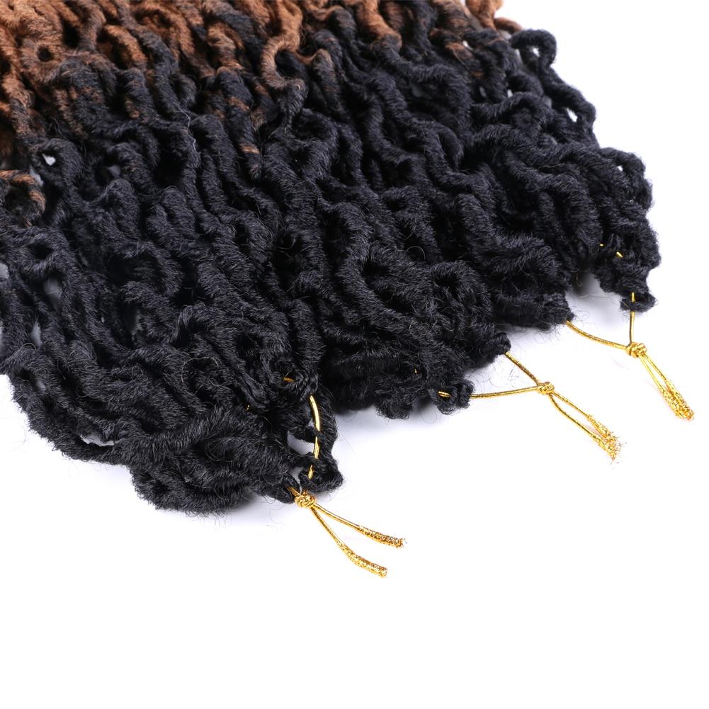 Gypsy Locs Synthetic Goddess Faux locs Crochet Hair Soft Braids Dreadlocks Curly Twist Braiding Hair for Women Black 15strands