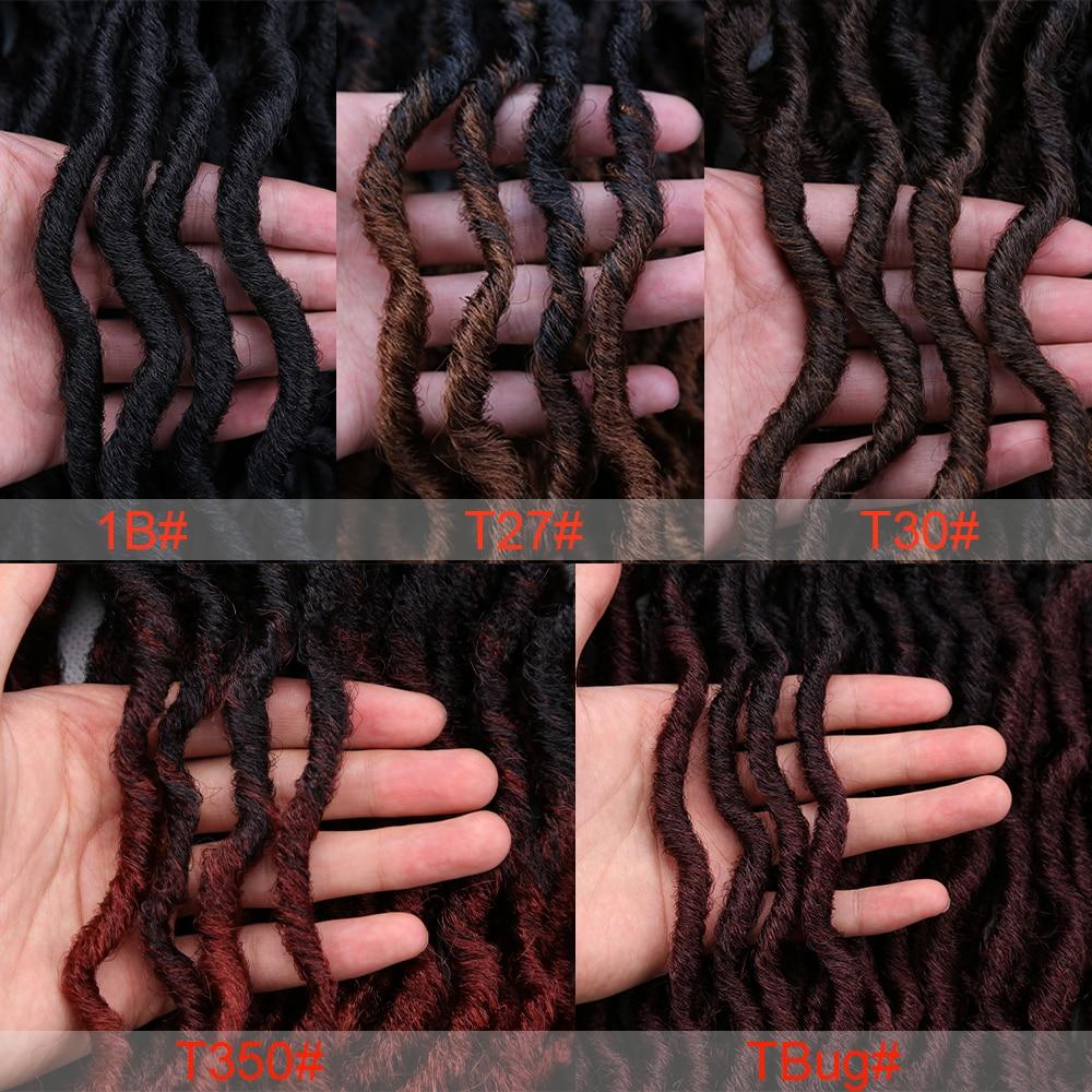 Gypsy Locs Synthetic Goddess Faux locs Crochet Hair Soft Braids Dreadlocks Curly Twist Braiding Hair for Women Black 15strands